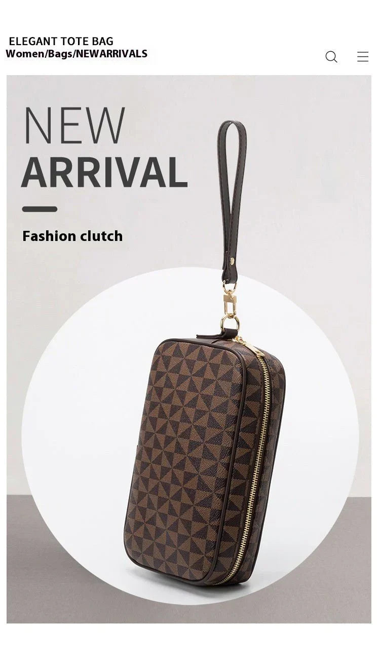 All-matching Printed Clutch Personalized Business Hand-held Bag Clip Wallet