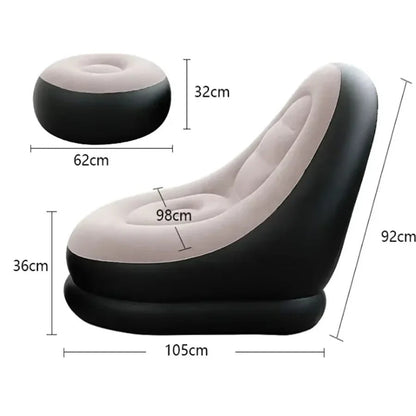 Inflatable Lounge Chair with Ottoman Set